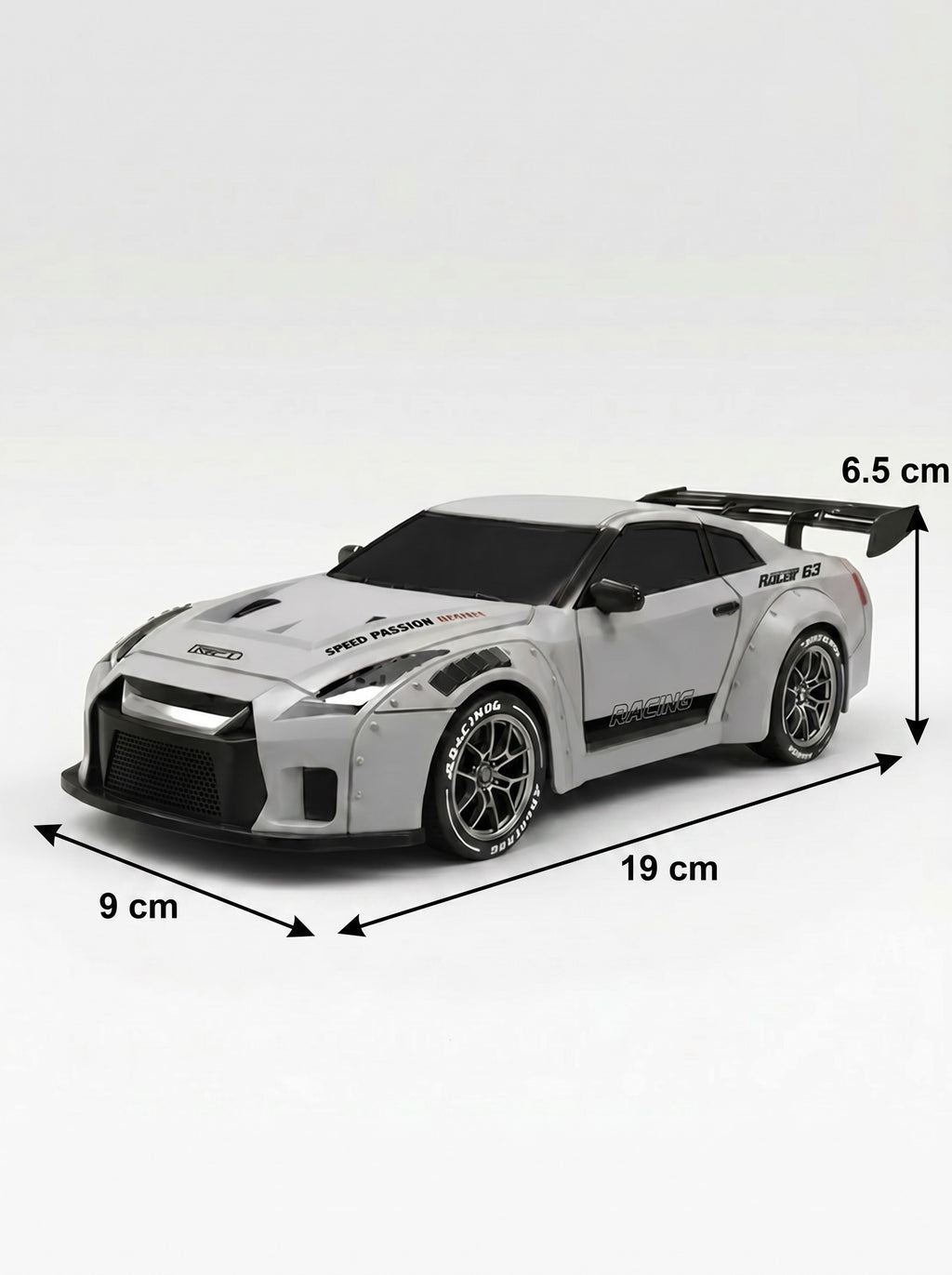 Voiture de loisir radiocommandée 4WD à l'échelle 1:24 - Voiture RC sans fil 2,4 GHz avec gyroscope, servomoteur, lumières LED, pneus interchangeables, batterie LiPo