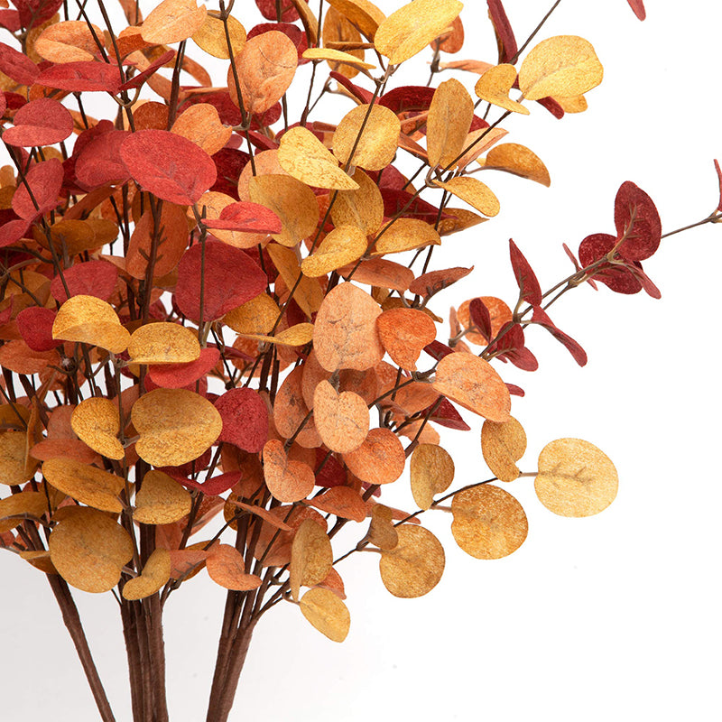 Yuejia Lot de 3 tiges d’eucalyptus artificielles d'automne - 70 cm