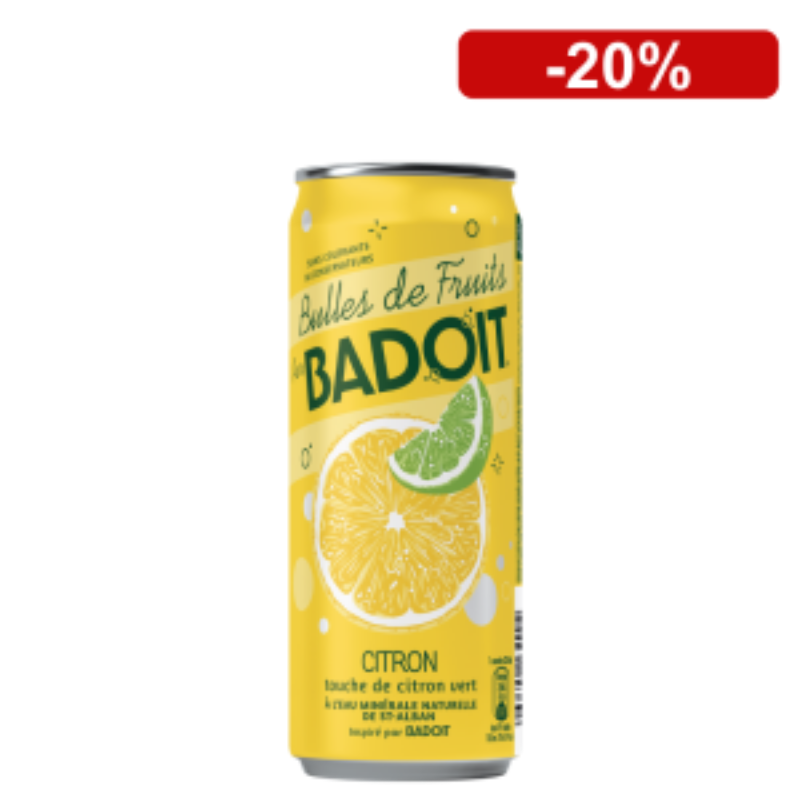 BADOIT Bulles de Fruits saveur citron touche de citron vert - 6 x 33 cl