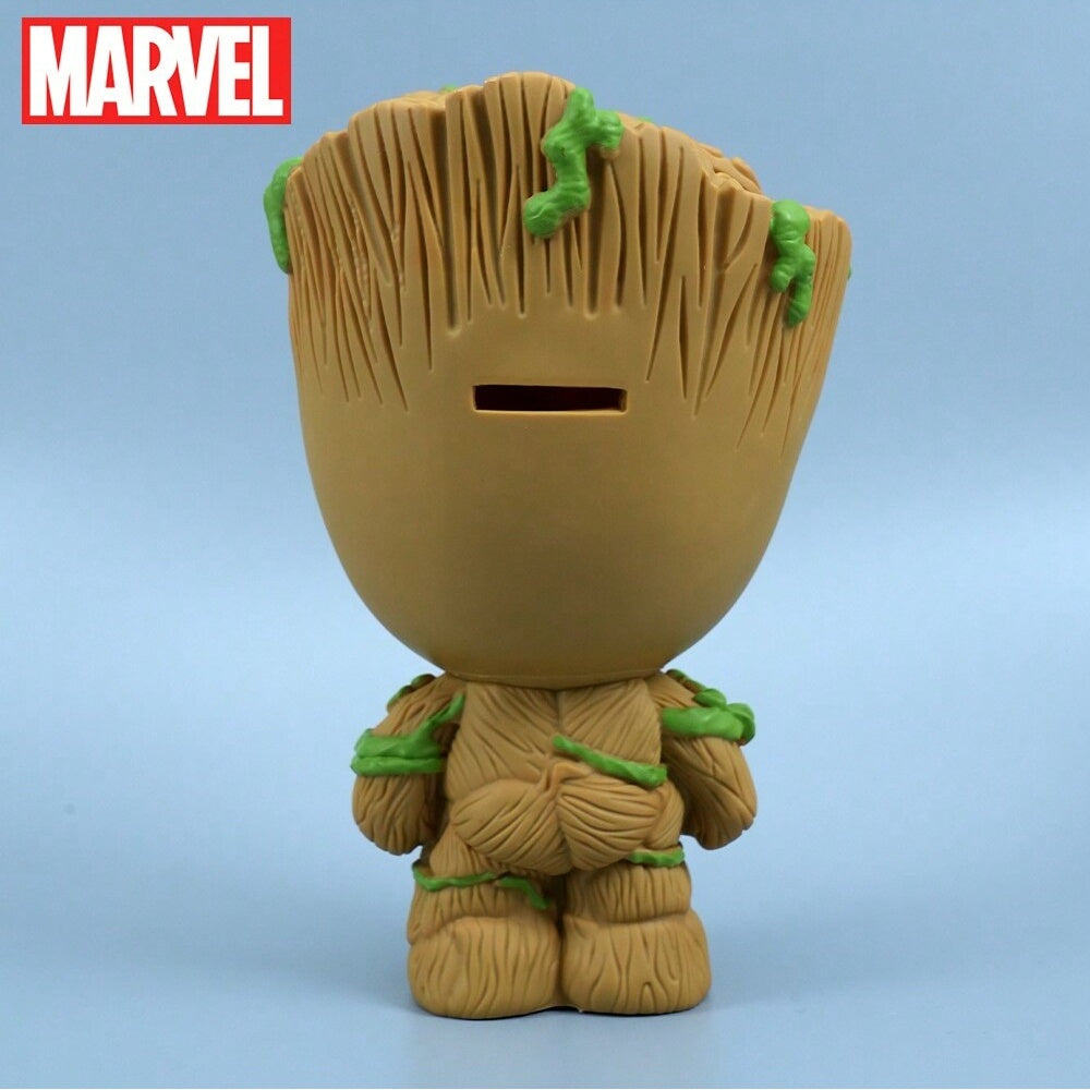 Marvel 1 pièce Tirelire Groot sous licence officielle, Figurine tirelire à pièces, Boîte à monnaie, Pot à économies, Mignon, Style dessin animé, PVC 3D en relief, Objet de collection