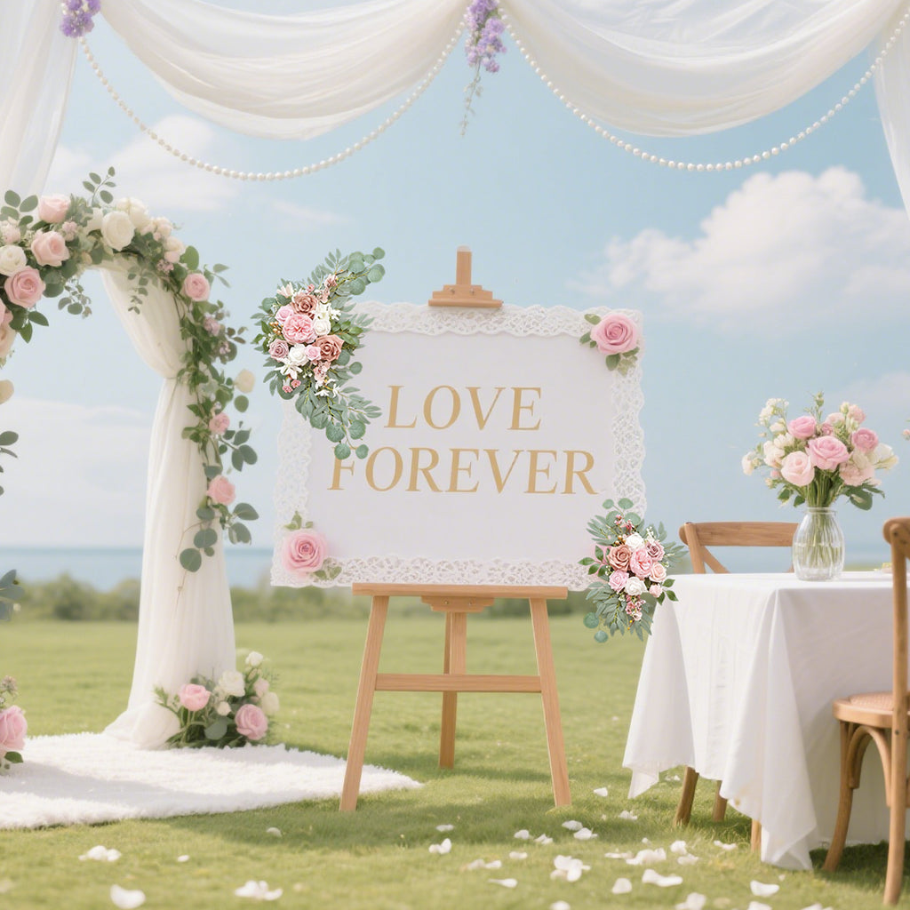 Wei's moment Petites Fleurs d'Arche de Mariage (Lot de 2), Fleurs Artificielles de Rose Poudrée pour Décorations de Panneaux de Bienvenue de Mariage et Fleur d'Arche pour Cérémonie de
