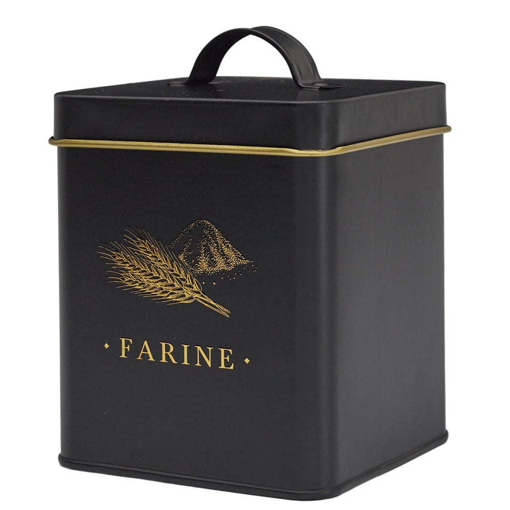 COOK CONCEPT Boîte à farine en métal noir et doré
