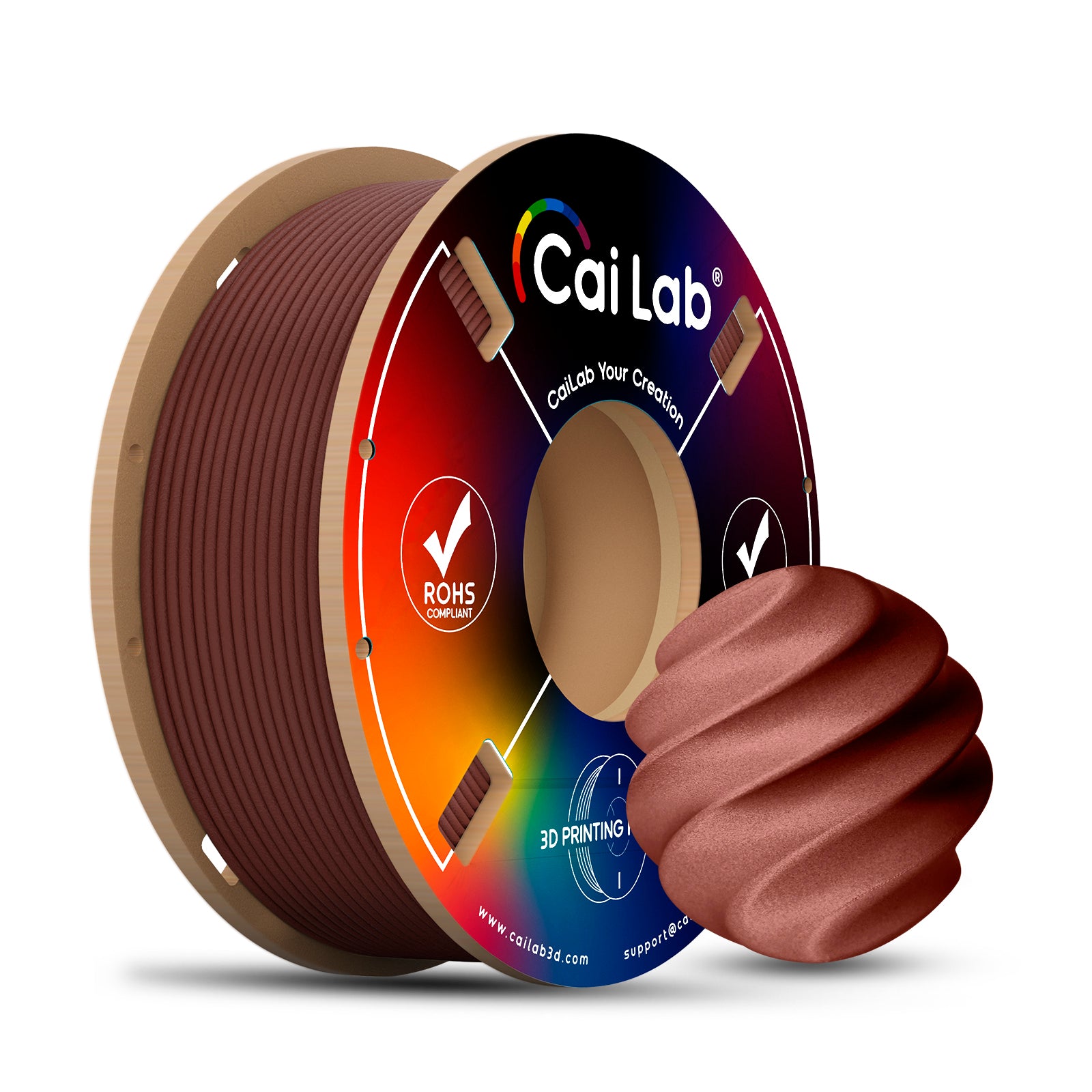 CaiLab Filament pour imprimante 3D PETG fibre de carbone - Rouge bordeaux