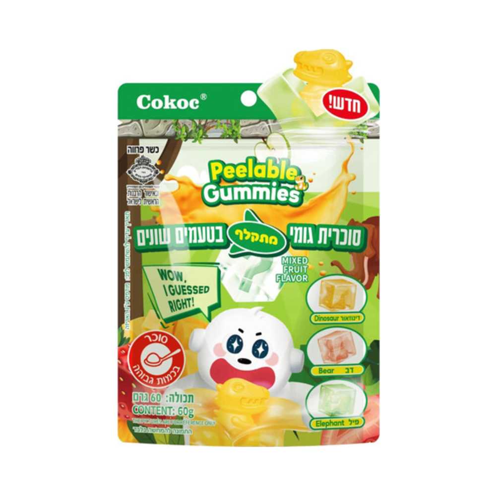 Cokoc Gommes à Éplucher Saveur Fruits Assortis 60 g