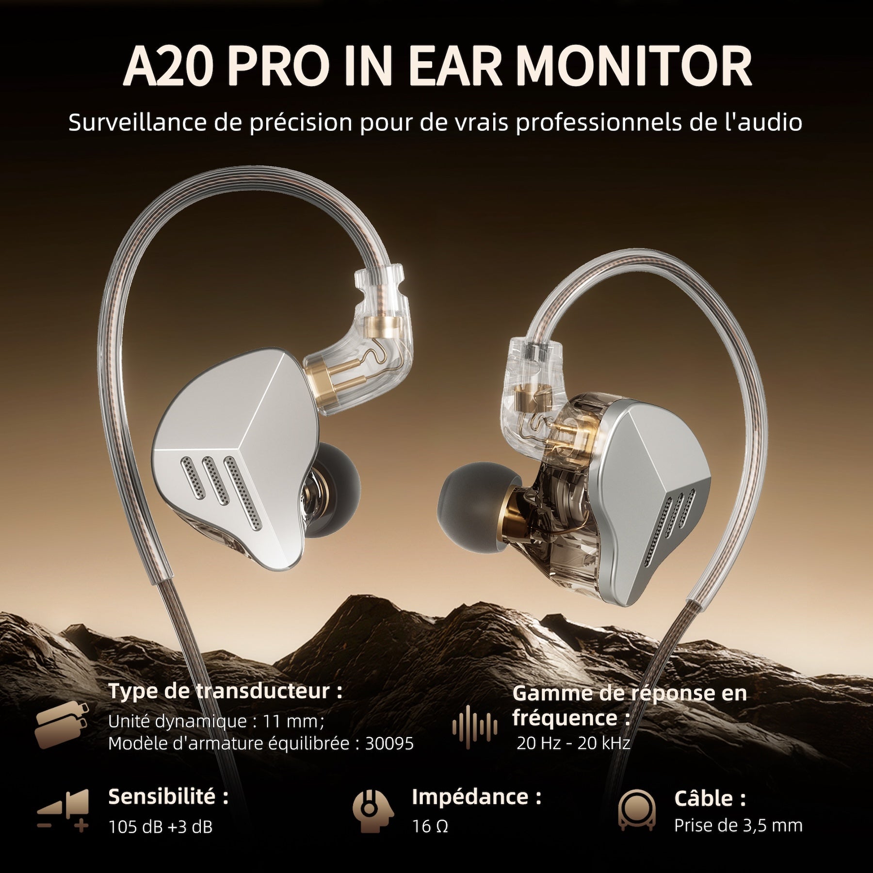 HIFI WALKER A20 Pro Écouteurs Hi-Fi