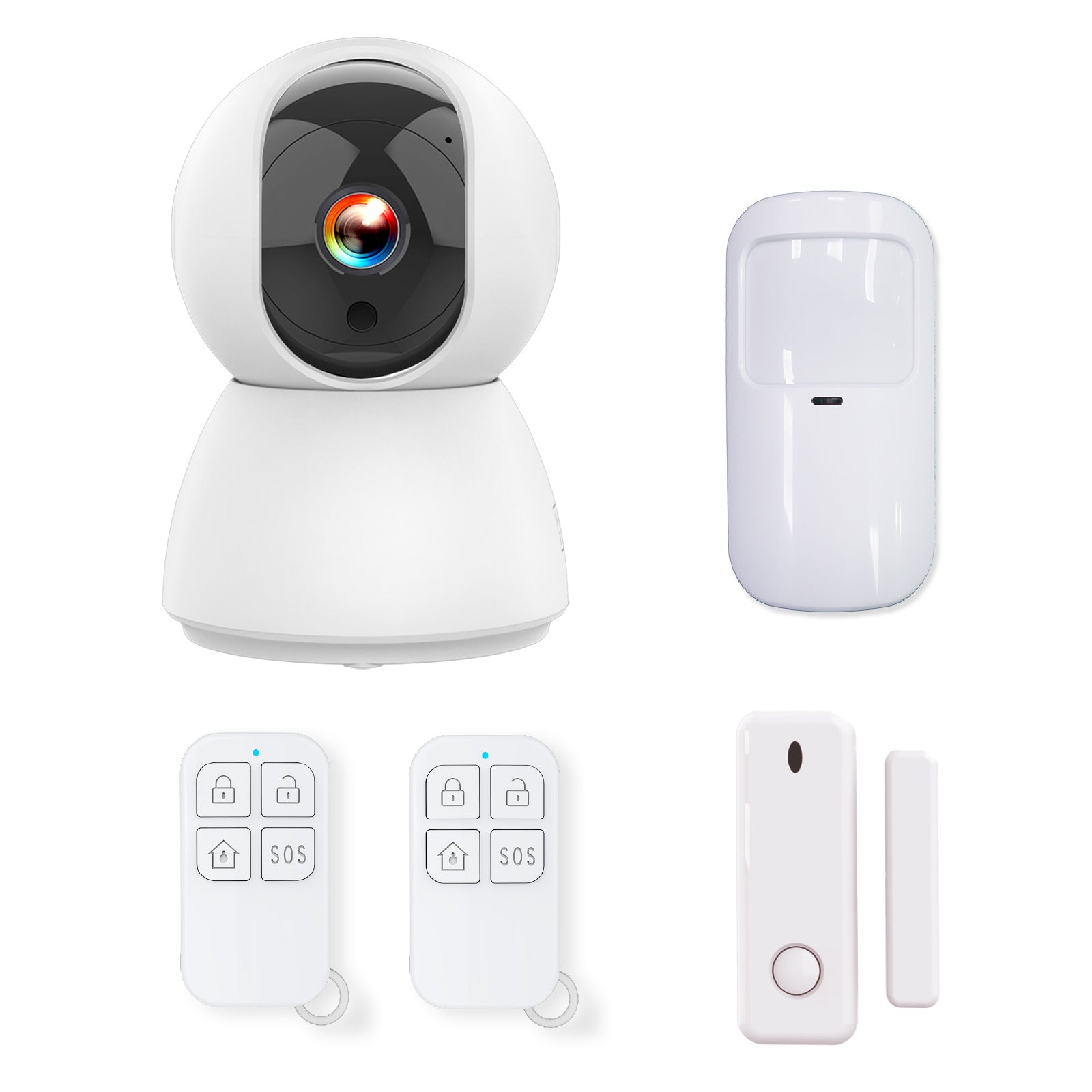 KYF Hikers Kit d’alarme extensible connecté Wi-Fi 434 MHz avec caméra IP 4 MP, sirène intégrée 90 dB, détecteur de mouvement, capteur porte/fenêtre et deux télécommandes