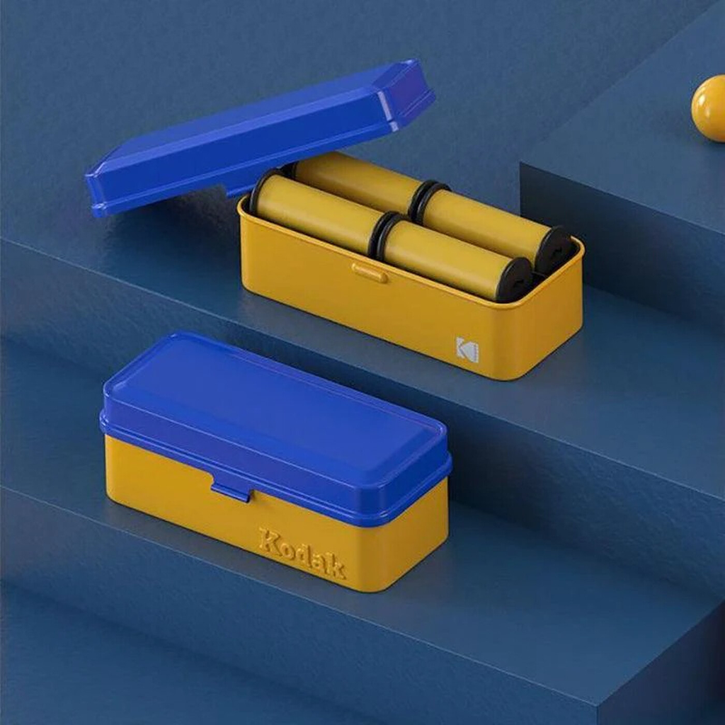 Kodak Boîte de rangement en métal pour film 120/135 mm, bleu