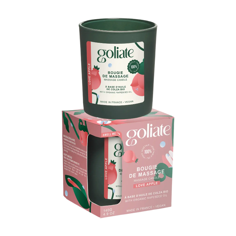 Goliate Bougie de massage gourmande à la vanille biologique à l'huile – 140 g
