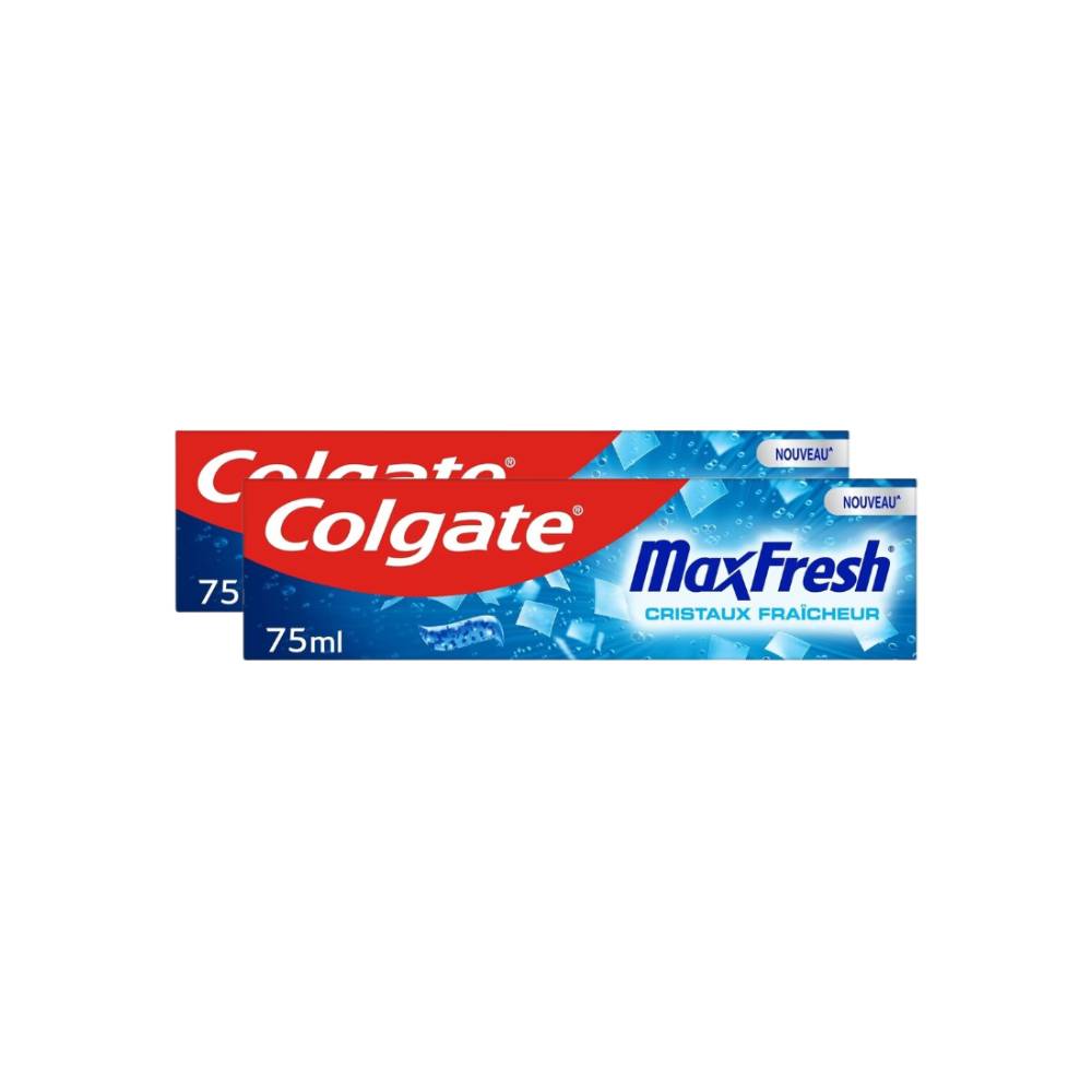 Colgate Max Fresh Dentifrice Fraîcheur Cristalline - 75 ml - Lot de 2 (2 x 75 ml = 2 tubes)