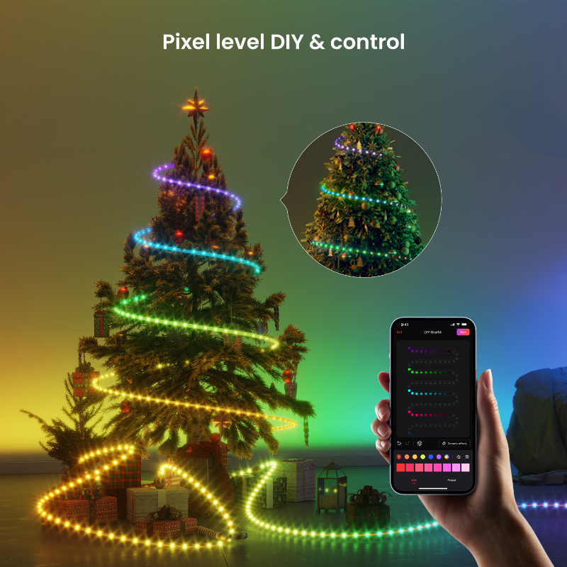 Yeelight Obsid RGBIC – Ruban LED intelligent à changement de couleur pour pièce, TV, bureau et ambiance de jeu, 1 pièce, 2 m