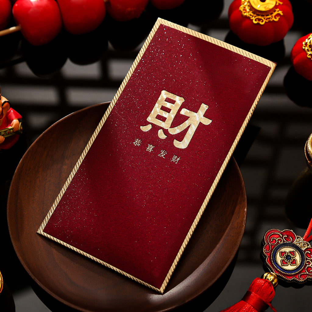 Wei's moment 6 pièces enveloppes rouges du Nouvel An chinois Hong Bao. Enveloppes à argent pour le festival printanier de l'année lunaire, anniversaire, fête de mariage