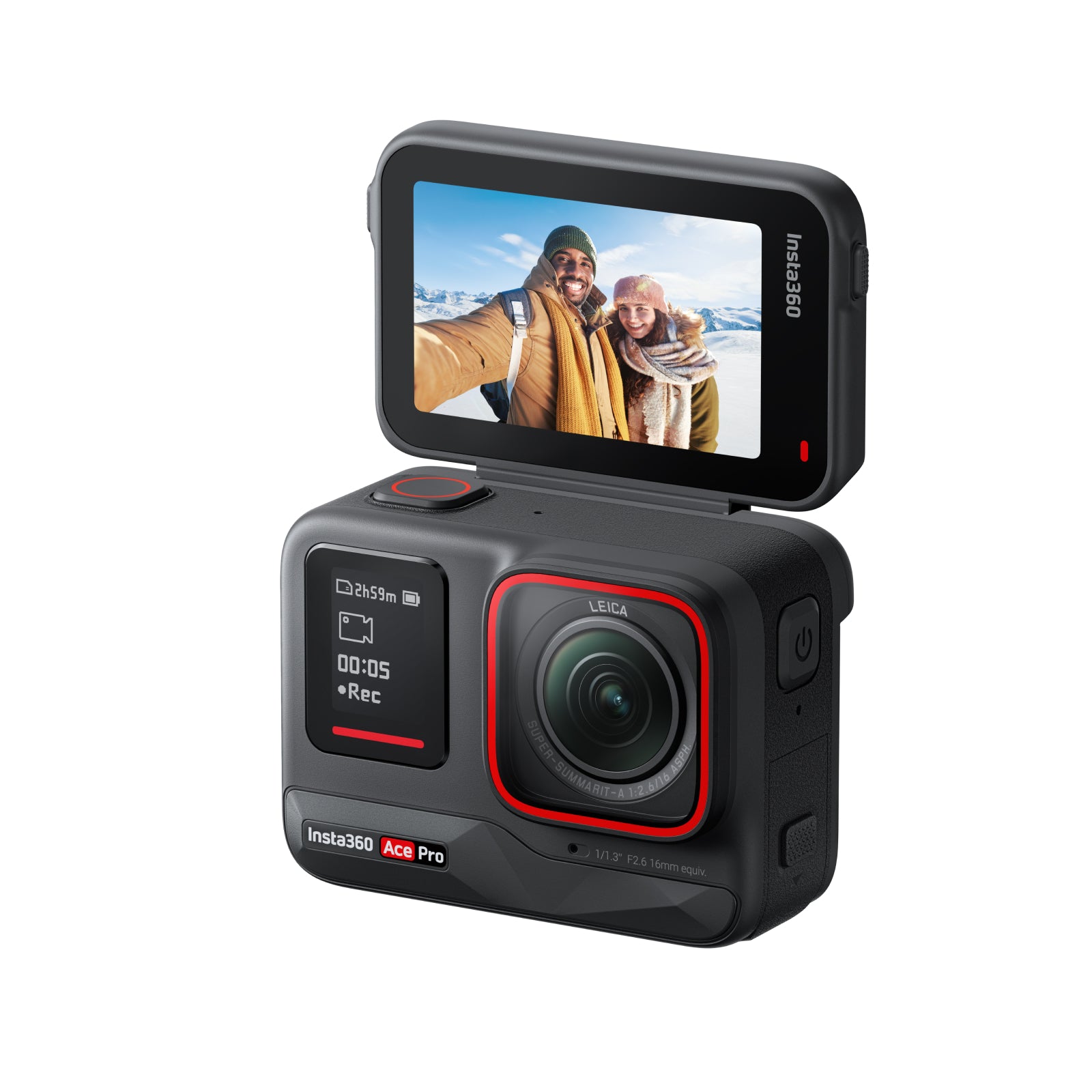 Insta360 Ace Pro - Caméra d’action étanche, co-développée avec Leica, capteur 1/1,3 po et réduction du bruit par IA pour une qualité d’image exceptionnelle, 4K120 ips, écran rabattable 2,4 po et fonctionnalités IA avancées