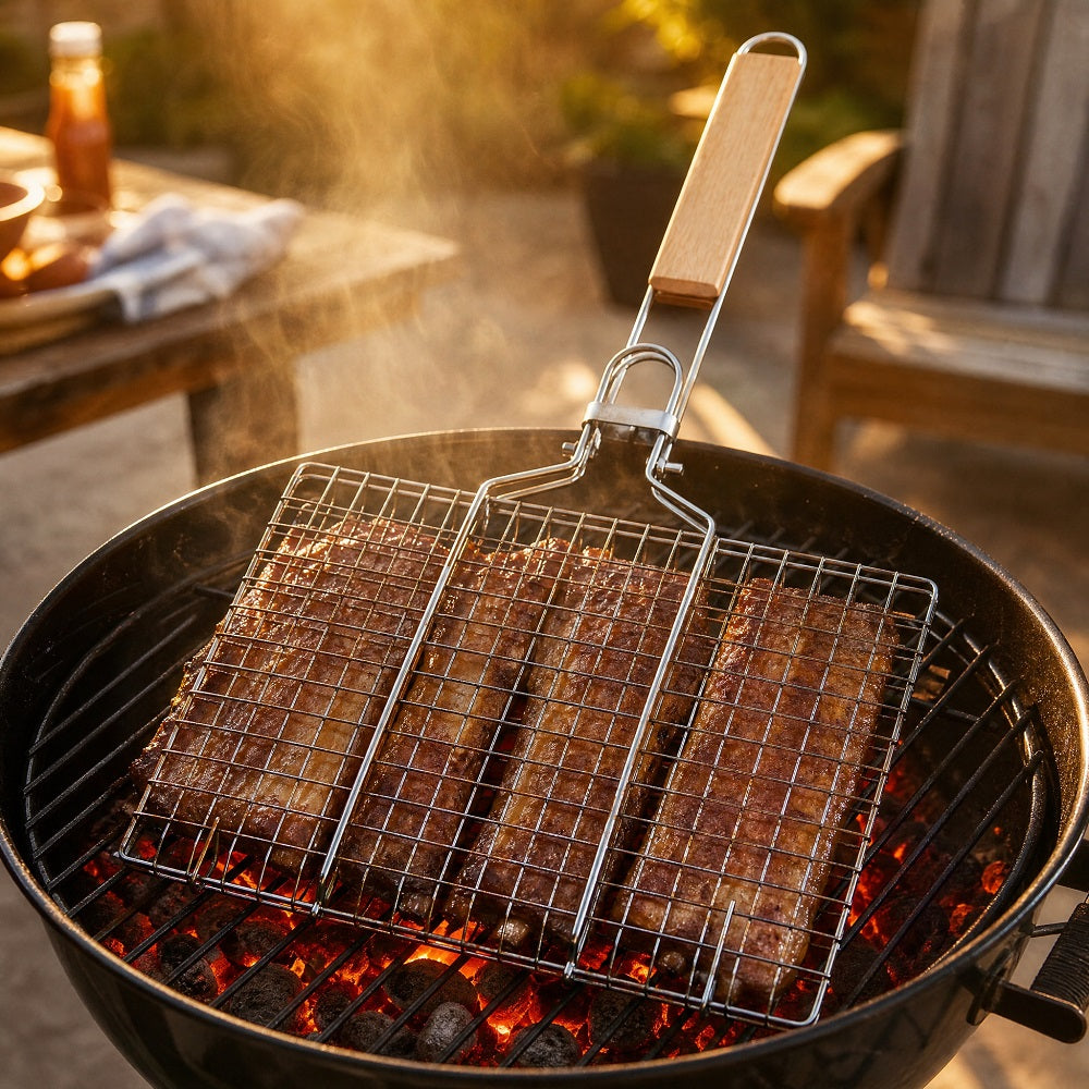 Huacan Grill pour friteuse à air, cadre en maille acier inoxydable, support de rangement multi-niveaux épaissi amovible, 1 pièce