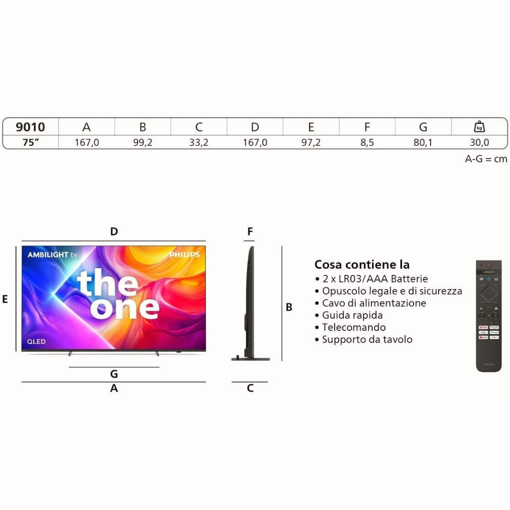 PHILIPS 75PUS9010/12 Smart TV 75" 4K Ultra HD Ambilight Wi-Fi - Gris