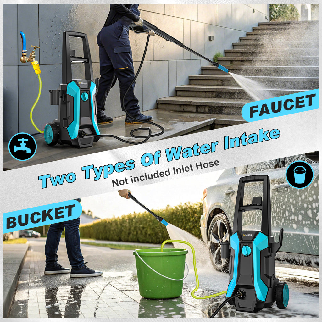 Nettoyeur haute pression électrique, 2200 W, 180 bars, 480 L/h, avec tuyau de 8 m, buse à mousse, buse rotative et pistolet haute pression pour nettoyer voitures, clôtures, terrasses