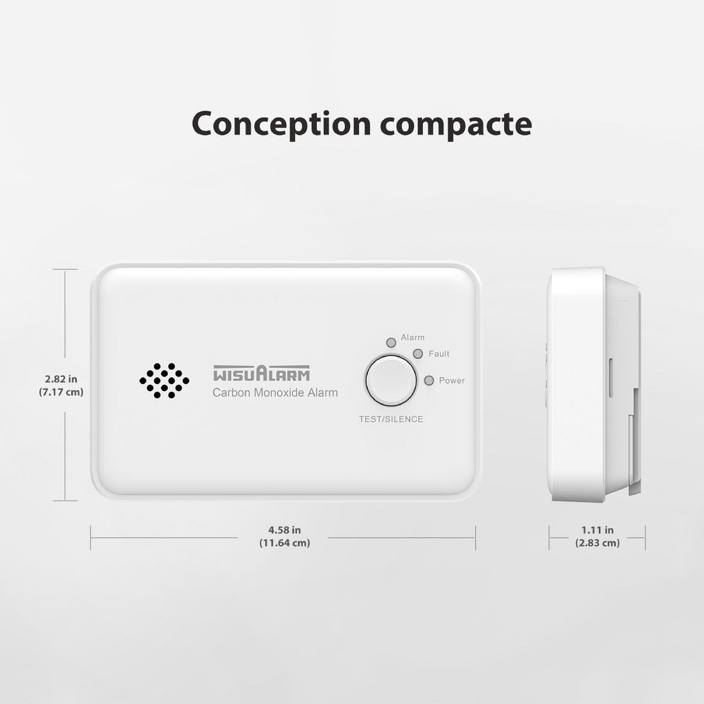 WISUALARM Détecteur de monoxyde de carbone capteur 10 ans C03