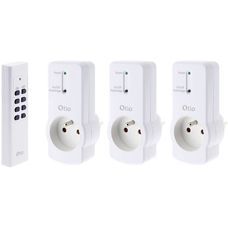 Zenitech Lot de 3 prises à télécommande - Blanc