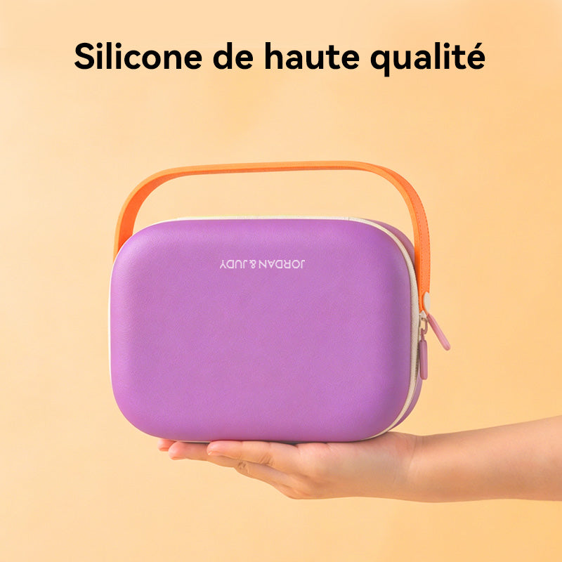 JORDAN&JUDY Trousse de toilette EVA, sac de rangement de voyage à compartiments, grande capacité, avec poignée, Violet