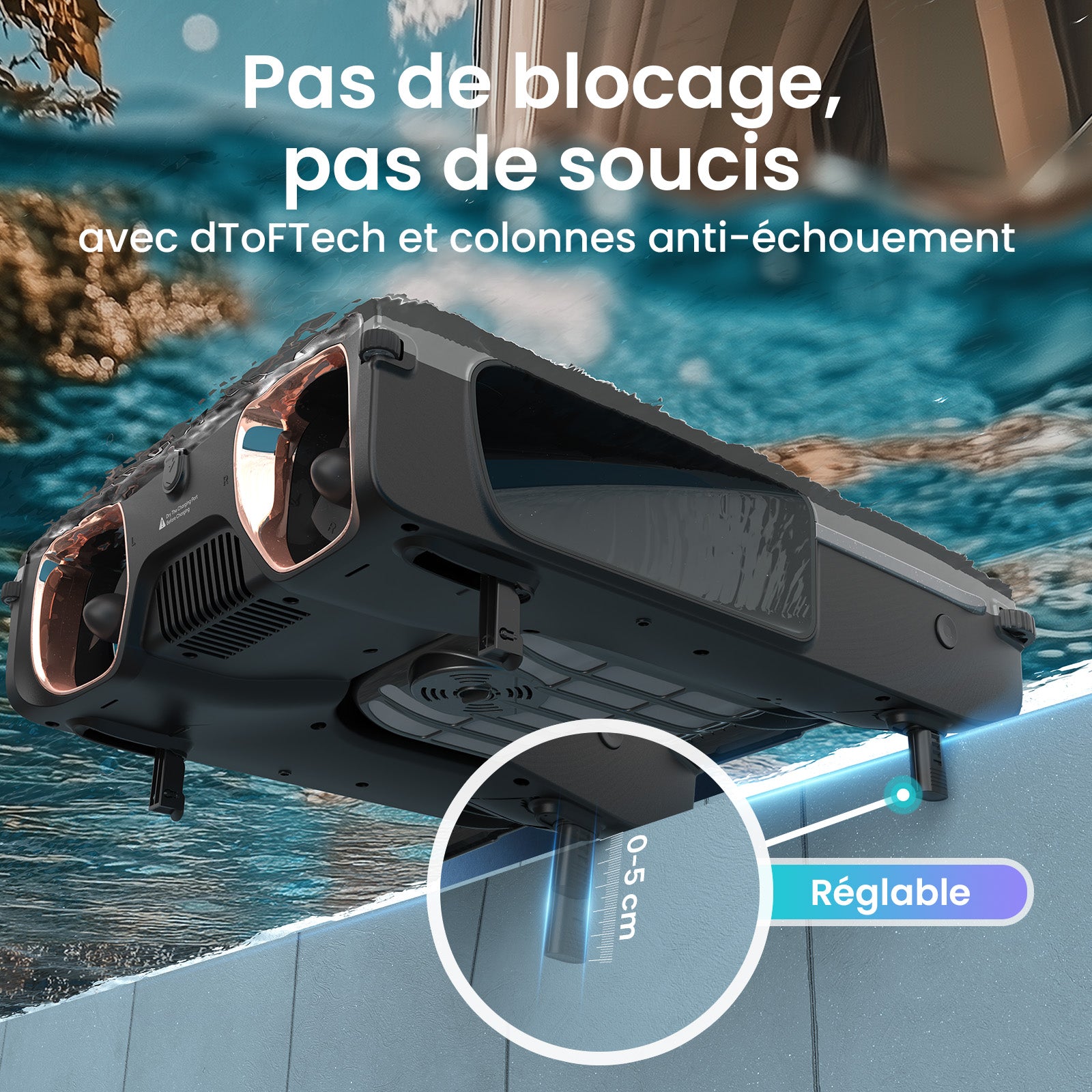 Aiper EcoSurfer S2 – Robot écumeur de piscine solaire sans fil | Nettoyage de surface 24 h/24, 7 j/7 avec autonomie 35 h, Contrôle via application Wi-Fi/Bluetooth