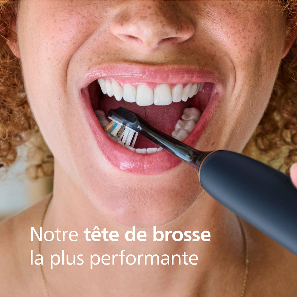 Philips HX9094/88, Têtes de brosse Sonicare A3 haut de gamme tout-en-un, Noir, Lot de 4, Nettoyage avancé, Installation facile