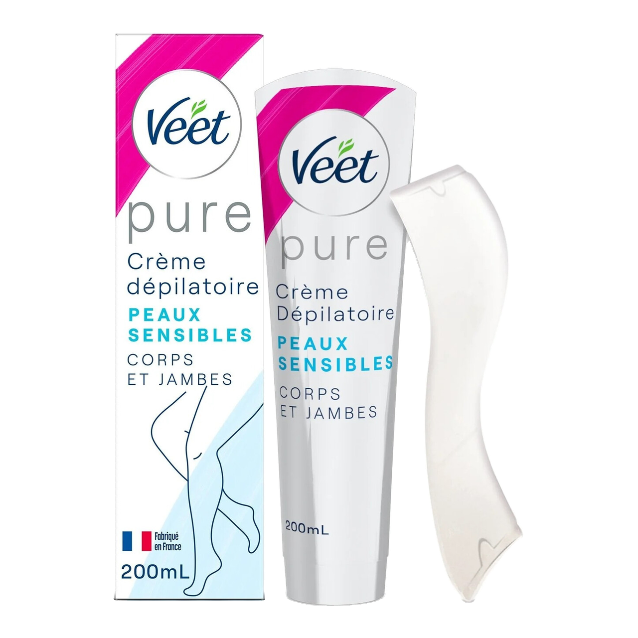 Veet Crème Dépilatoire Pure Corps & Jambes Peau Sensible 200 ml