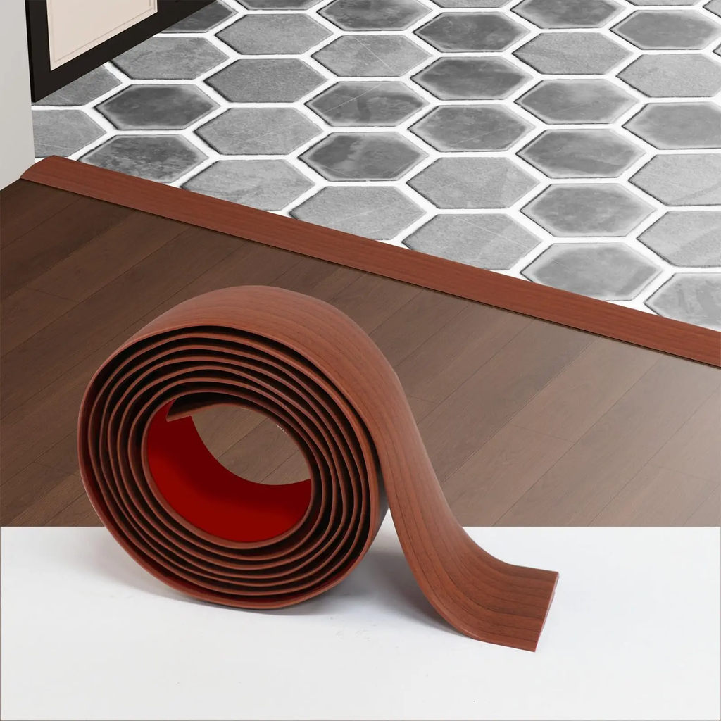 Art3d Ruban de transition adhésif en vinyle, 122 x 4 x 0,3 cm, Finition grain de cerisier, Couvre les joints pour stratifié, carrelage et tapis