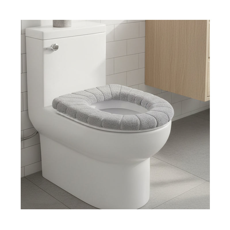 JORDAN&JUDY Lot de 3 couvre-sièges WC en peluche tricotée, amovibles et lavables, pour la maison, Gris + Bleu + Rose