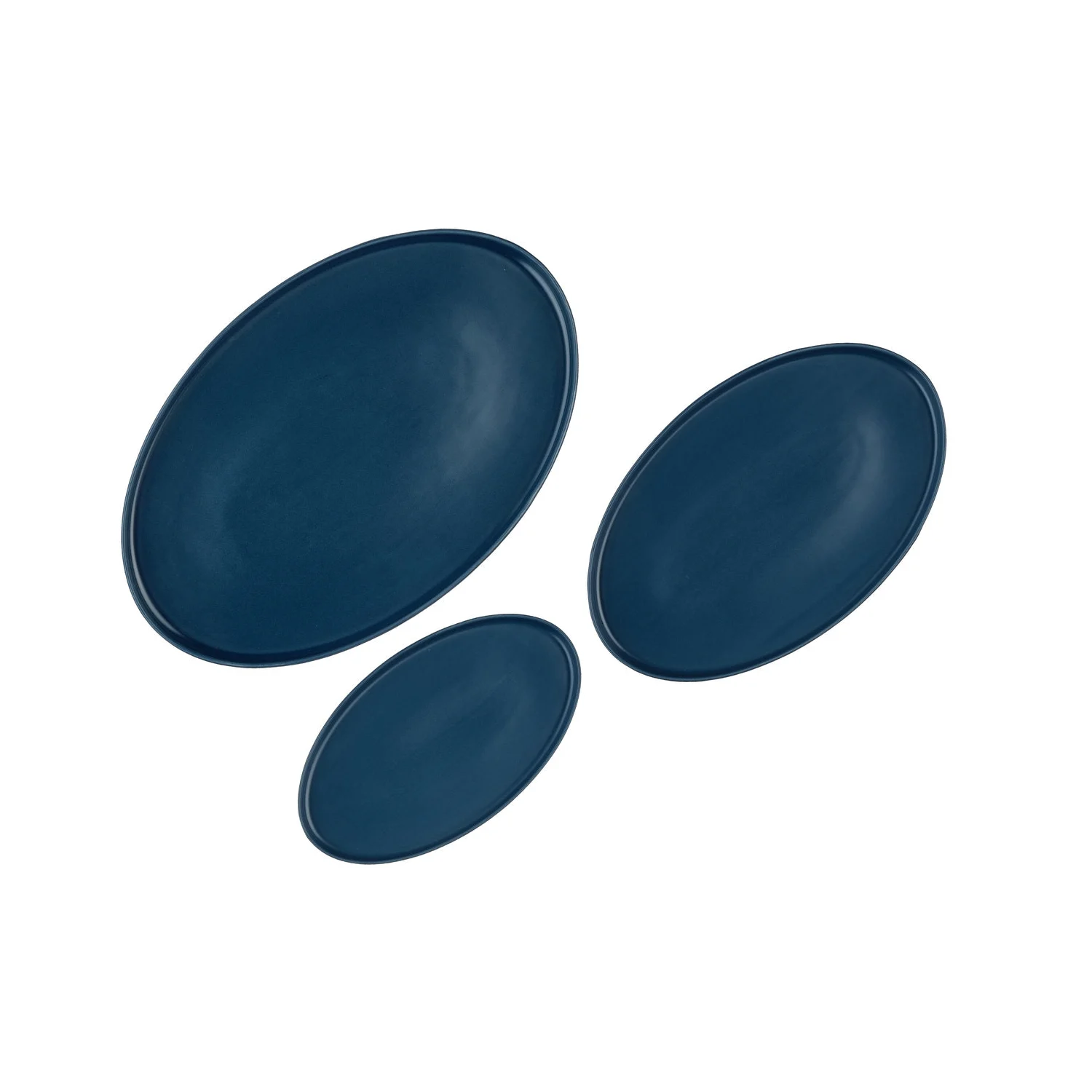 BJÖRN Scandi Lot de 3 plateaux de service - Bleu marine