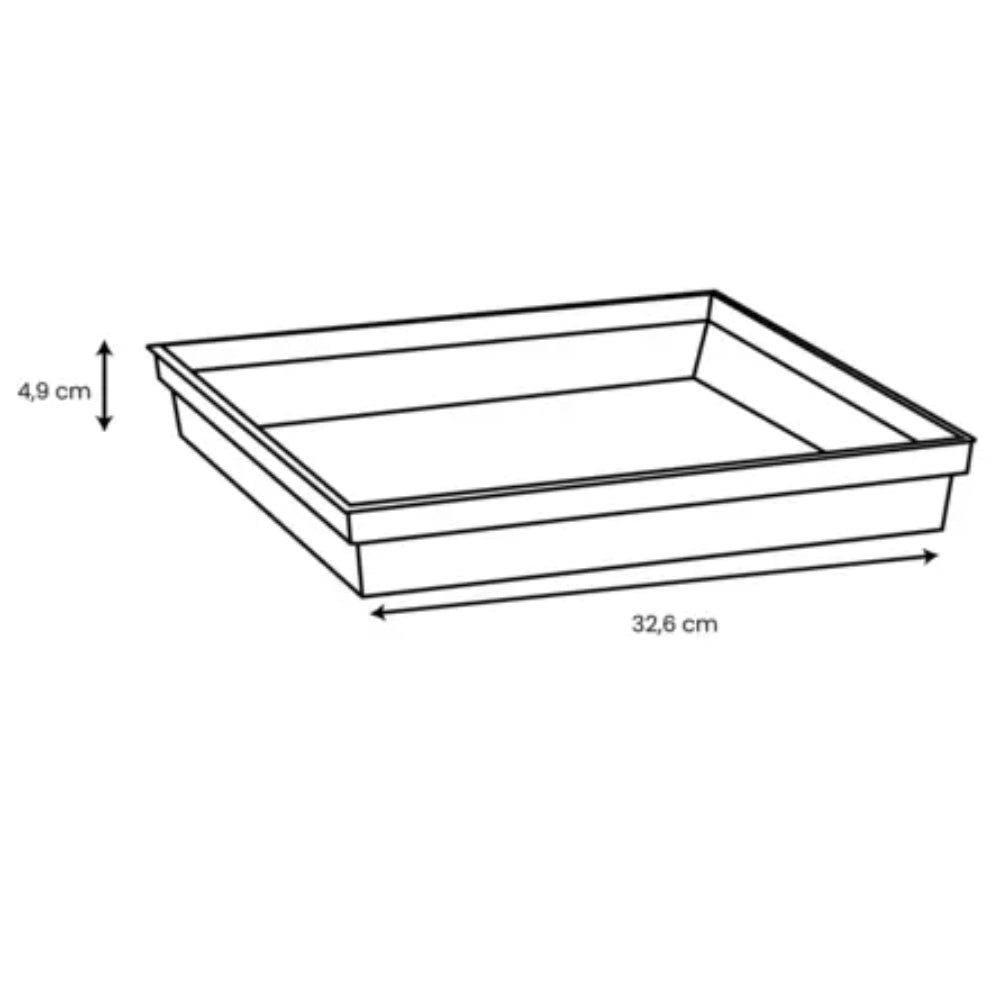 EDA Soucoupe carrée TOSCANE Gris anthracite 32,6 cm Pour s s 13627, 13628, 13635 et 13639 Dim. 32,6 x 32,6 x 4,9 cm