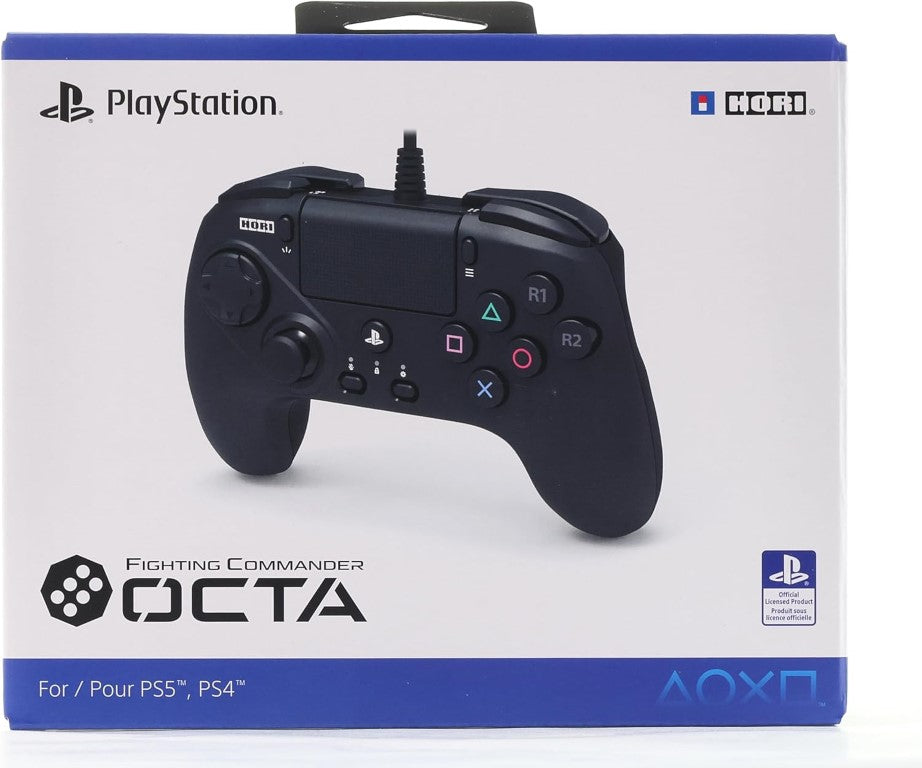 HORI Manette filaire Fighting Commander Octa pour PC/PS4/PS5 - Noir