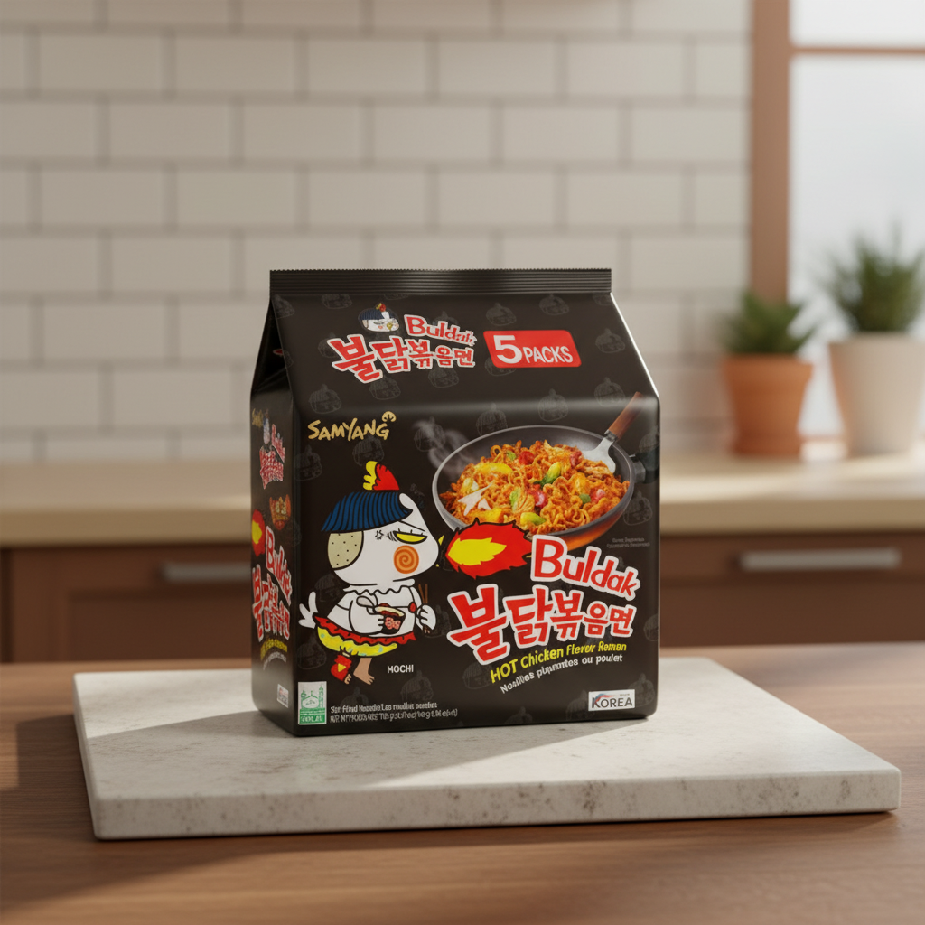 Samyang Buldak Nouilles instantanées saveur poulet épicé original - 5 x 140 g