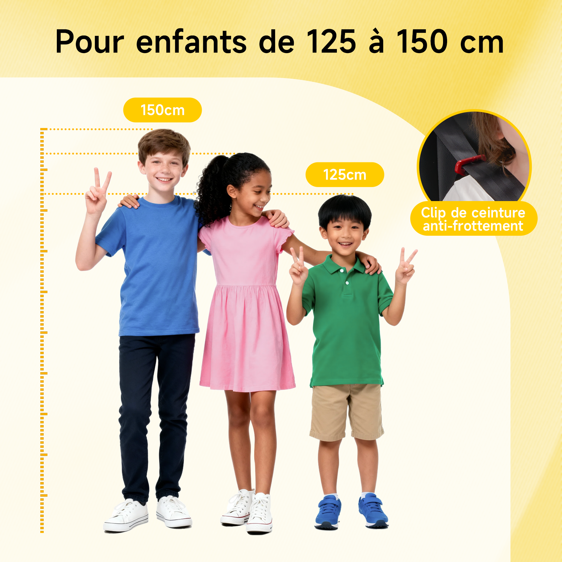 Jovikids OHHO Siège Auto Élévateur Enfant, ISOFIX de 125 à 150 cm (Environ 6 à 12 ans, 15-36 kg), Siège Auto Groupe 2 3, ECE R129, Léger, Élévateur ISOFIX