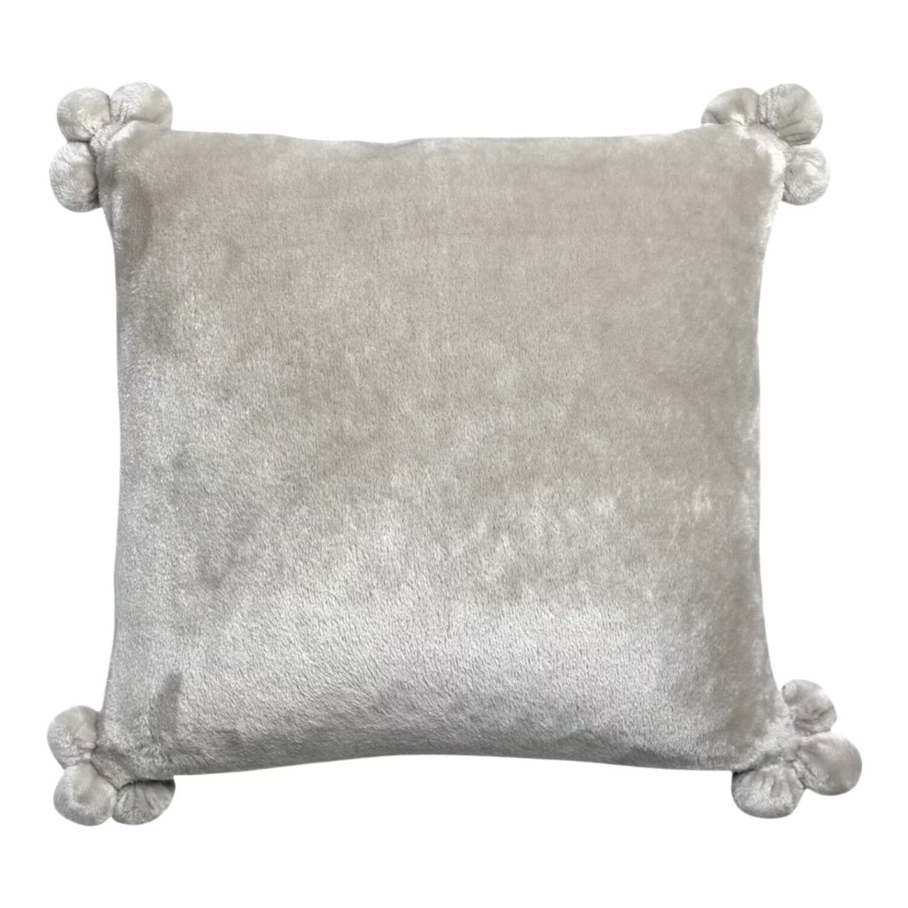 Housse de coussin tender pompons perle