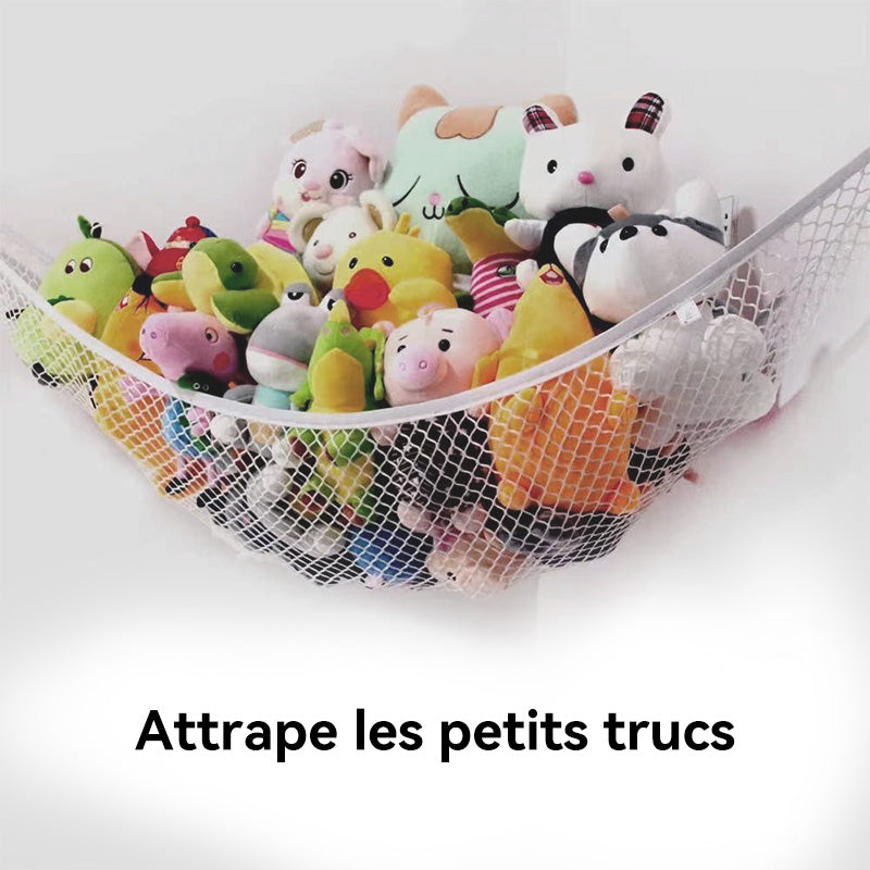 JORDAN&JUDY Filet de rangement pour jouets, hamac de rangement pour peluches, blanc