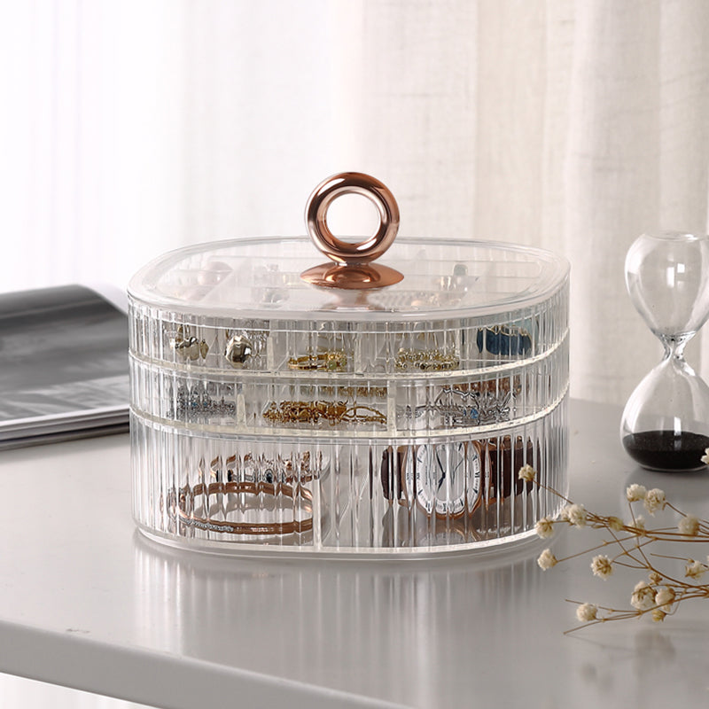JORDAN&JUDY Boîte de rangement à bijoux grande capacité multicouche à compartiments, Étui à bijoux pour boucles d’oreilles, colliers, bagues et montres - Transparent