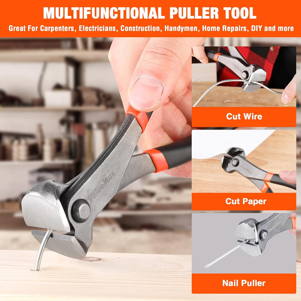 ValueMax Set de pince à couper à bout tranchant et extracteurs de clous magnétisables, 185 mm - 3 pièces