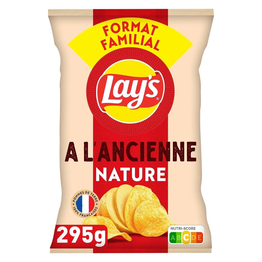Lay's Chips de Pommes de Terre Salées Style Recette Originale Sachet Familial, 295 g