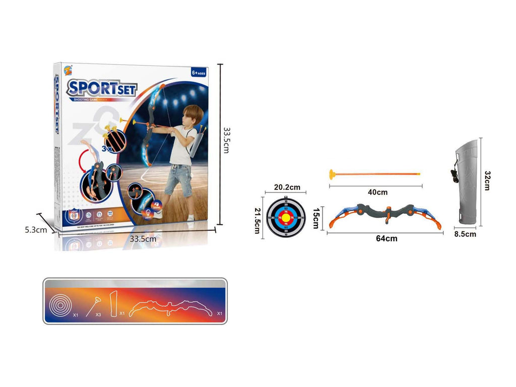 Set d'arc et flèches de tir à l'arc sonore et lumineux pour garçon, Kit jouet en ABS + PP avec musique pour entraînement au tir sur cible