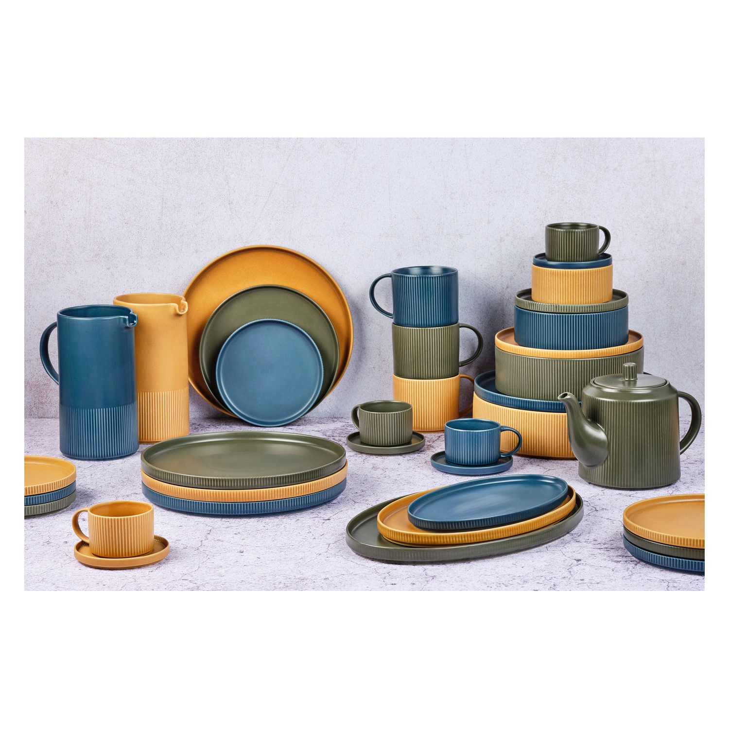 Björn Lot de 2 saladiers olive SCANDI - Ø21,5/Ø27,5 cm