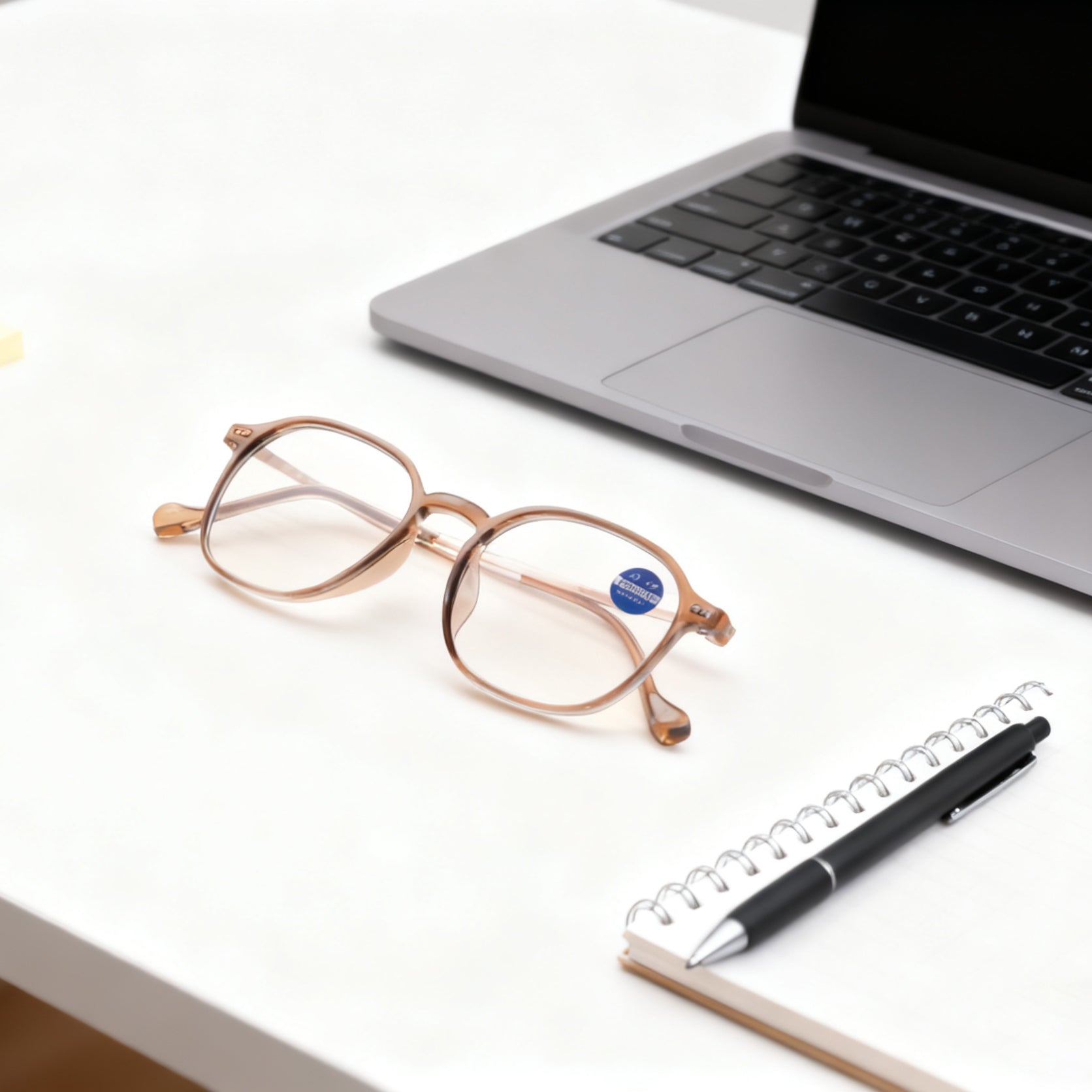 Lunettes de lecture à monture complète 400d (Marron transparent) unisexes, simples et durables, indispensables pour le bureau et la maison