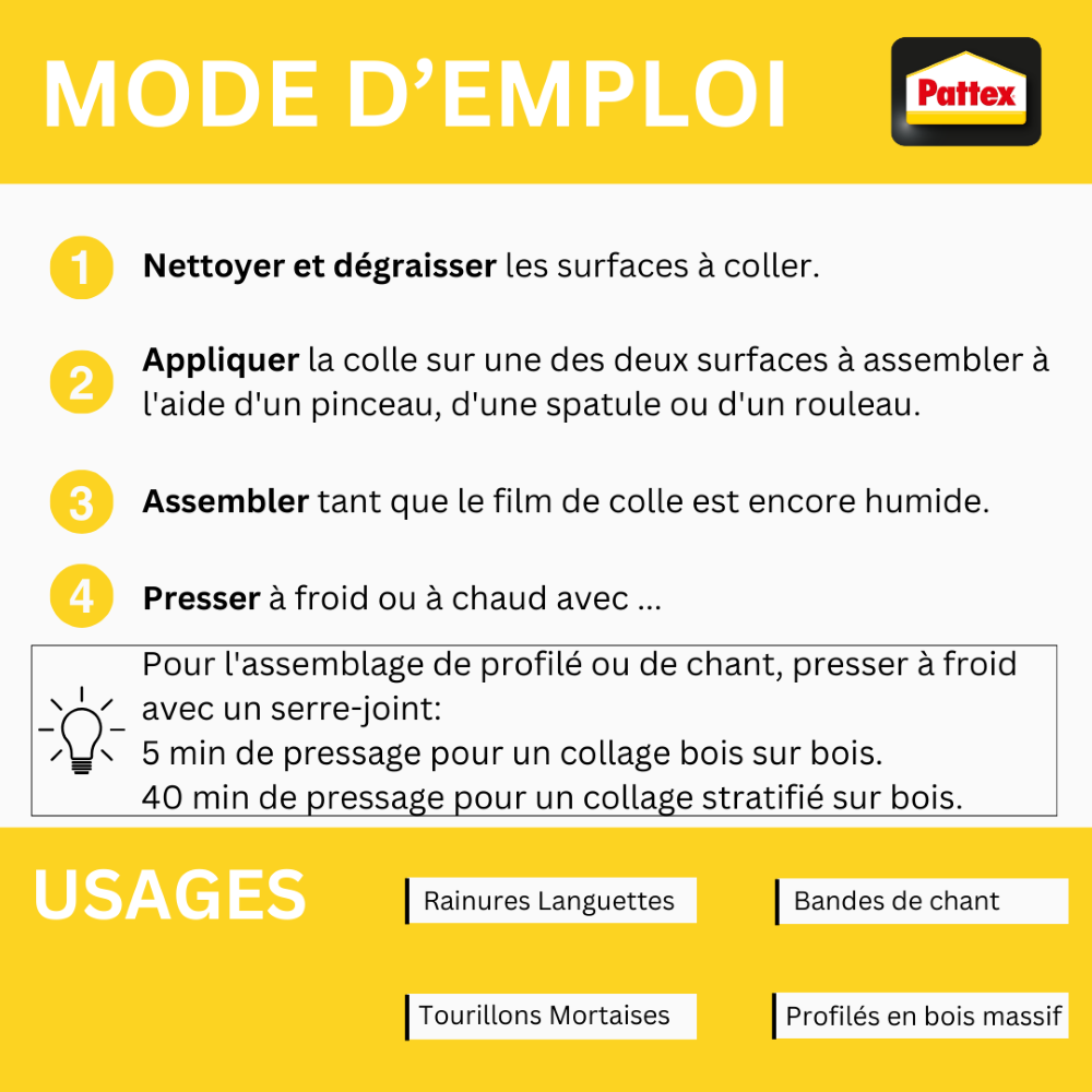 Pattex | Colle à Bois Express Transparente - Séchage Rapide en Biberon de 750g - Vinylique pour Montage, Assemblage, Placage ou Contrecollage