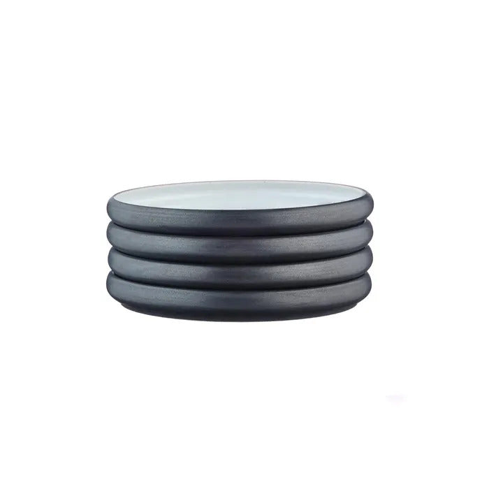 BJÖRN GOURMET Lot de 4 assiettes avec diamètre de 21,5 cm - Noir onyx