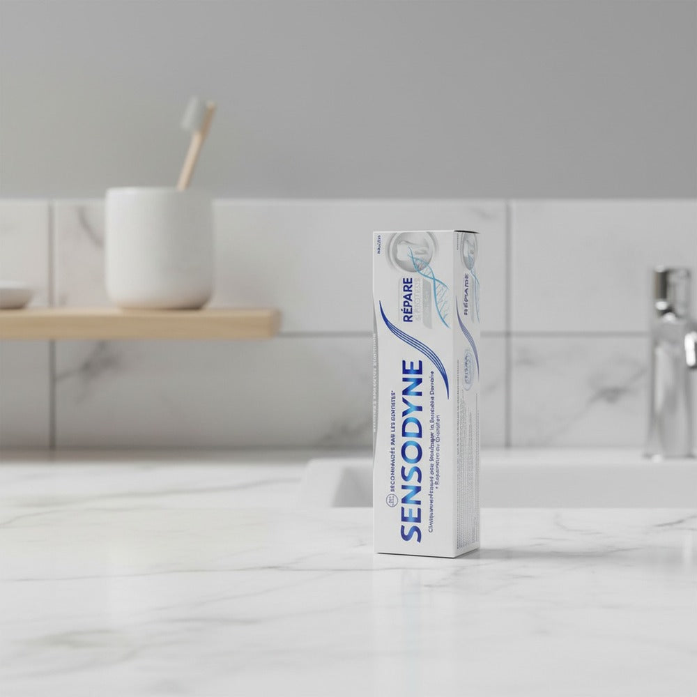 SENSODYNE Dentifrice blanchissant Réparation & protection 75 ml - Lot de 4 (4 x 75 ml = 4 tubes)