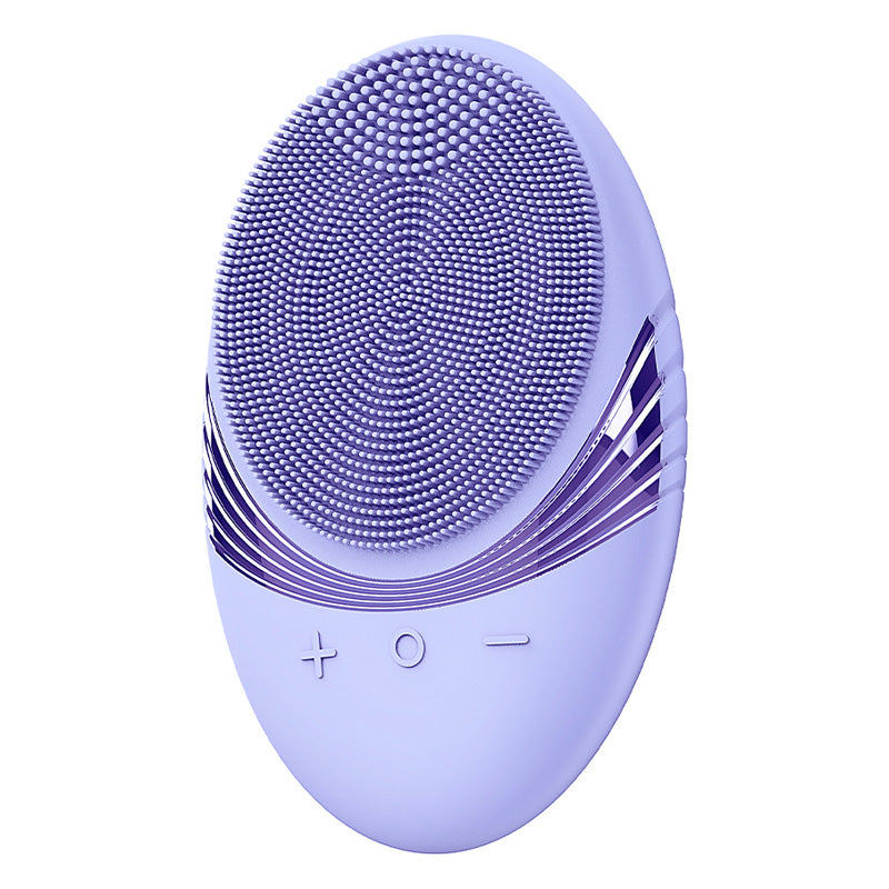 Sunluxy JMY-103 Brosse nettoyante pour le visage, 5 modes de vibration, nettoyage doux avec tête en silicone, design portable avec anneau de suspension, soin beauté à domicile, violet