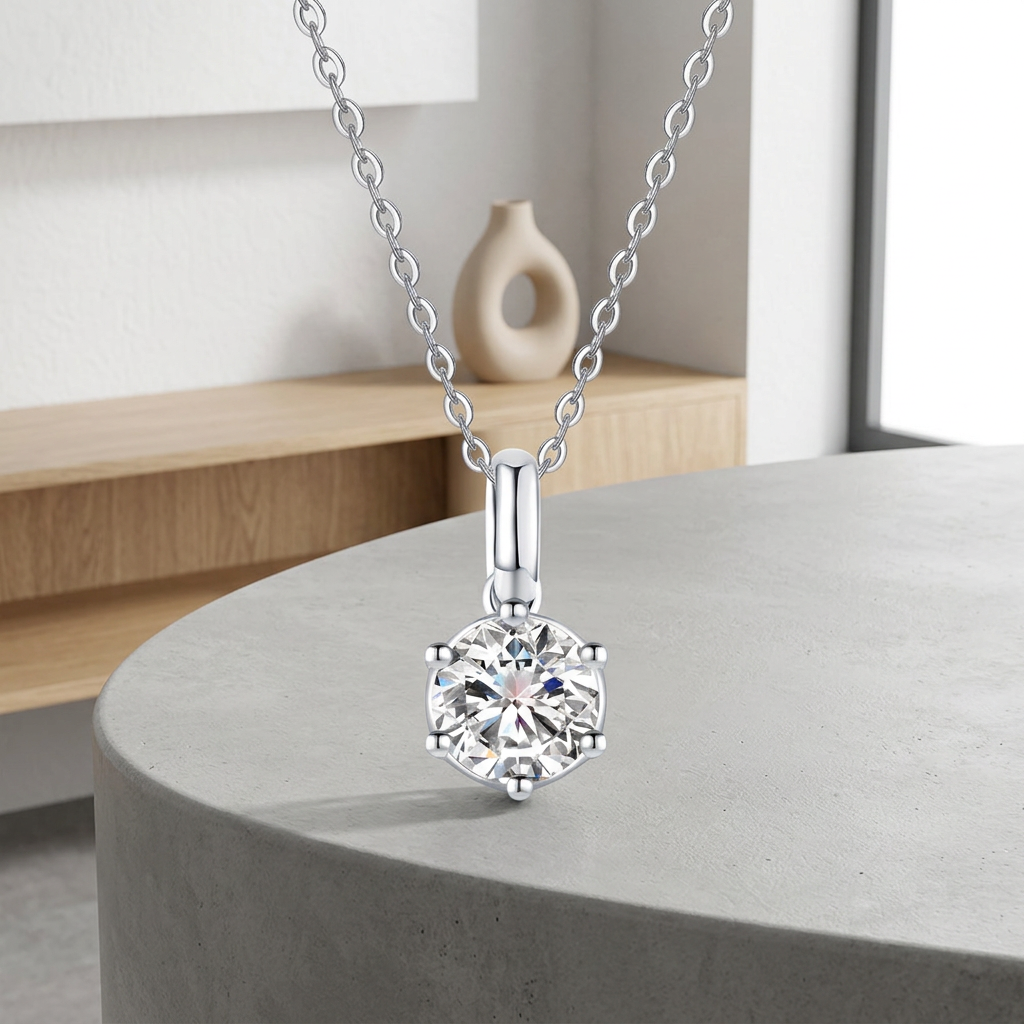 ALAIN MICHAL Collier classique - 1 ct, Argent sterling S925