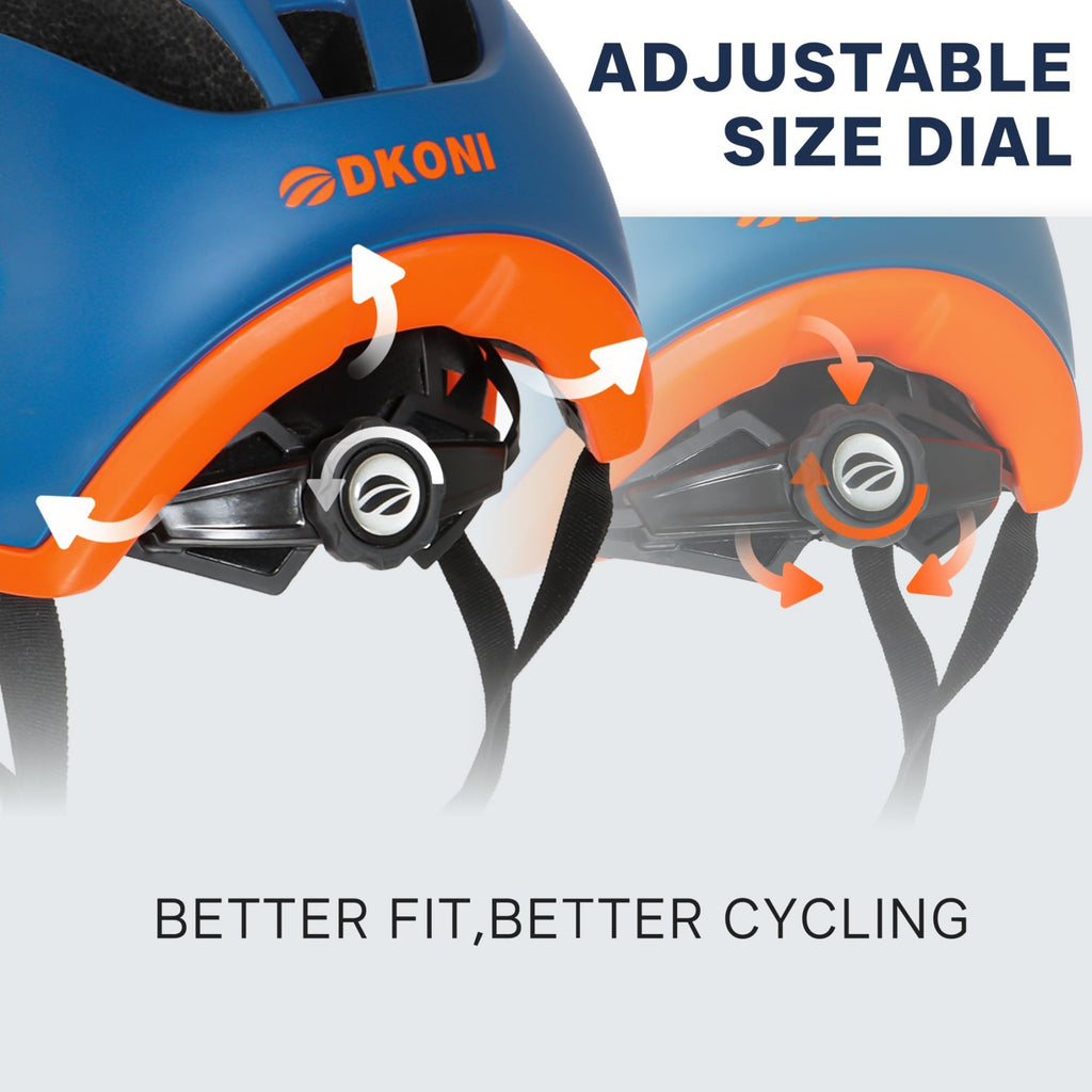 DKONI HS-062 Casque de vélo adulte pour montagne bleu/orange - L 56-61 cm