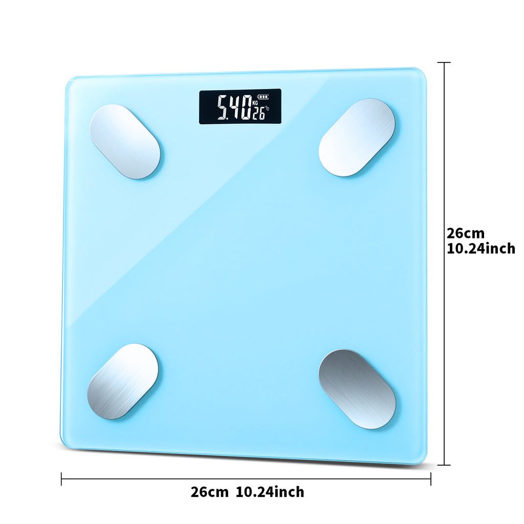 Sparoma ADL-26 Balance Connectée Bluetooth, suivi avec application, multi-utilisateur, 2×AAA piles requises,180 kg max - Bleu