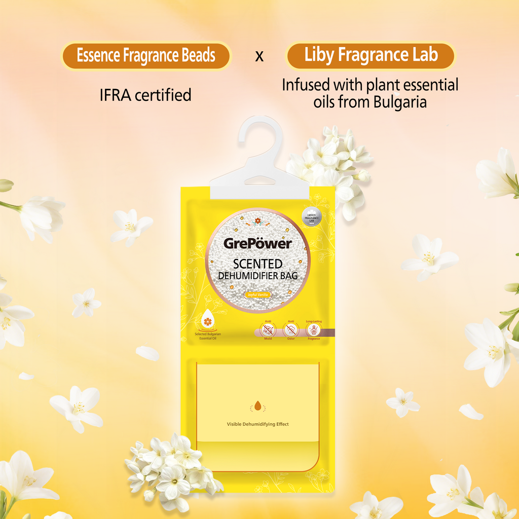 GrePower Saches déshumidifiants à suspendre (parfum vanille), lot de 10, empêchent efficacement l'humidité et la condensation, pour placards, maison, cuisine, garage, chambre