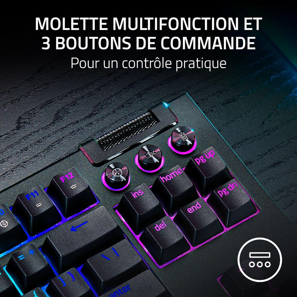Razer BlackWidow V4 Tenkeyless HyperSpeed Clavier Gaming sans fil (Switch Orange) - AZERTY - Noir