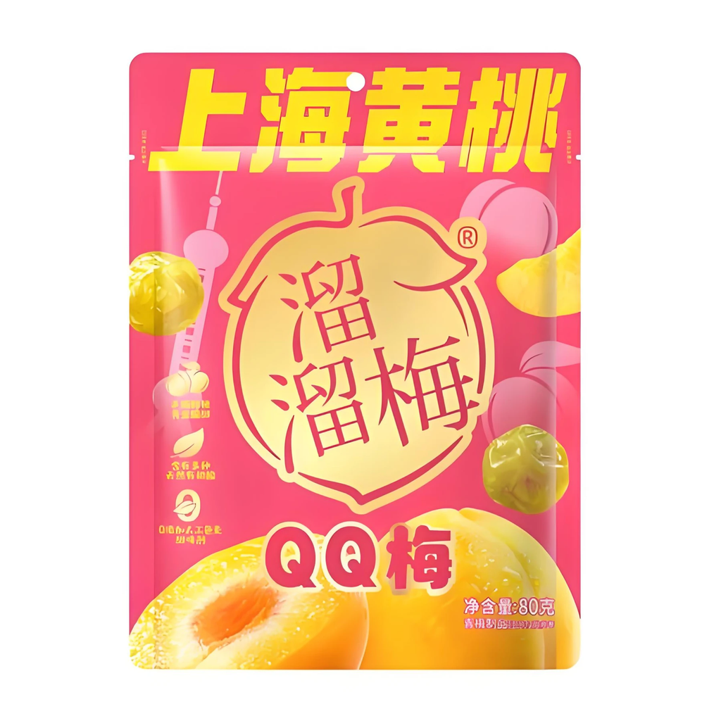 Liu Liu Prune Pruneau QQ à la pêche jaune de Shanghai 80 g
